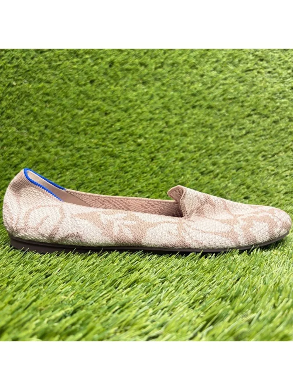 Rothy's The Loafer Womens Size 9 Ivory Brown Casual Classic Slip On Ballet Flats